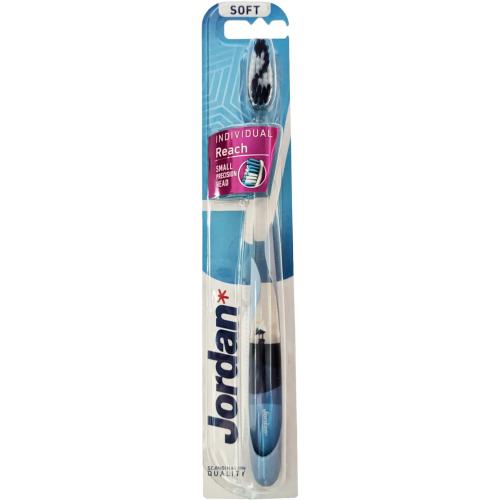 Jordan Individual Reach Soft Toothbrush Μαλακή Οδοντόβουρτσα με Εργονομική Λαβή για Βαθύ Καθαρισμό 1 Τεμάχιο Κωδ 310041 - Γαλάζιο